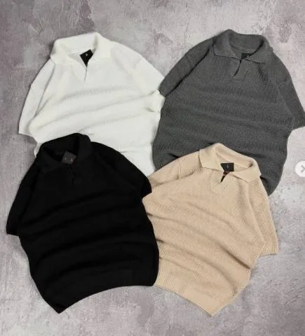 Blusa Tricô com gola polo
