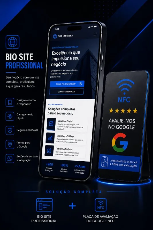 Pacote Bio Site + Placa NFC