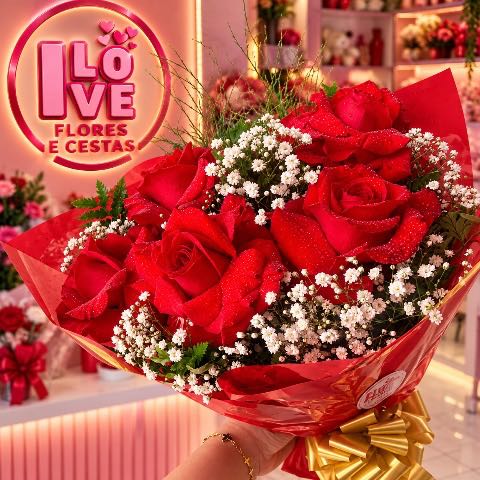 Buquê com 5 Rosas