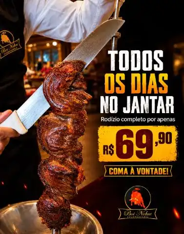 RODÍZIO JANTAR TODAS AS NOITES R$69,90  POR PESSOA