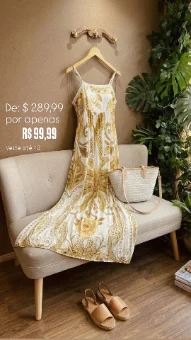Vestidobranco estampa dourada