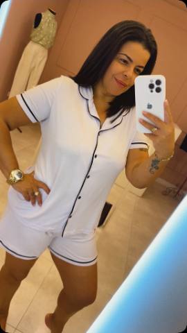 Pijama curto branco